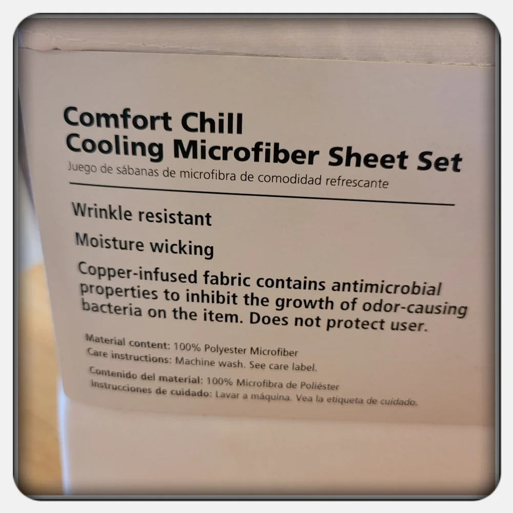 Brand New Full Size White Comfort Chill Cooling Microfiber Sheet Set